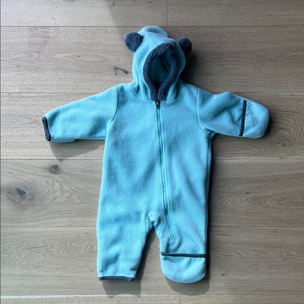 Columbia Blue Fleece Baby Onesie